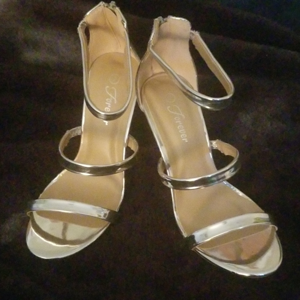 Brand New Silver  Chrome Heels